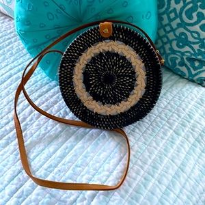 NWT Rattan weaved beautiful purse.